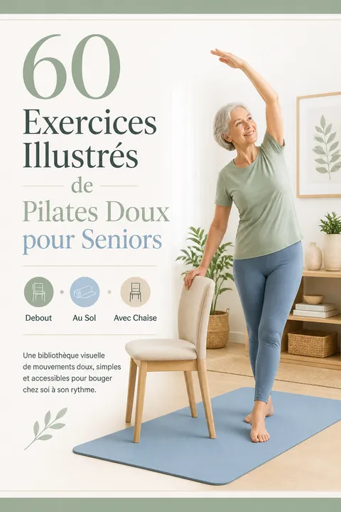 Page illustrée du guide Pilates doux, aperçu 1