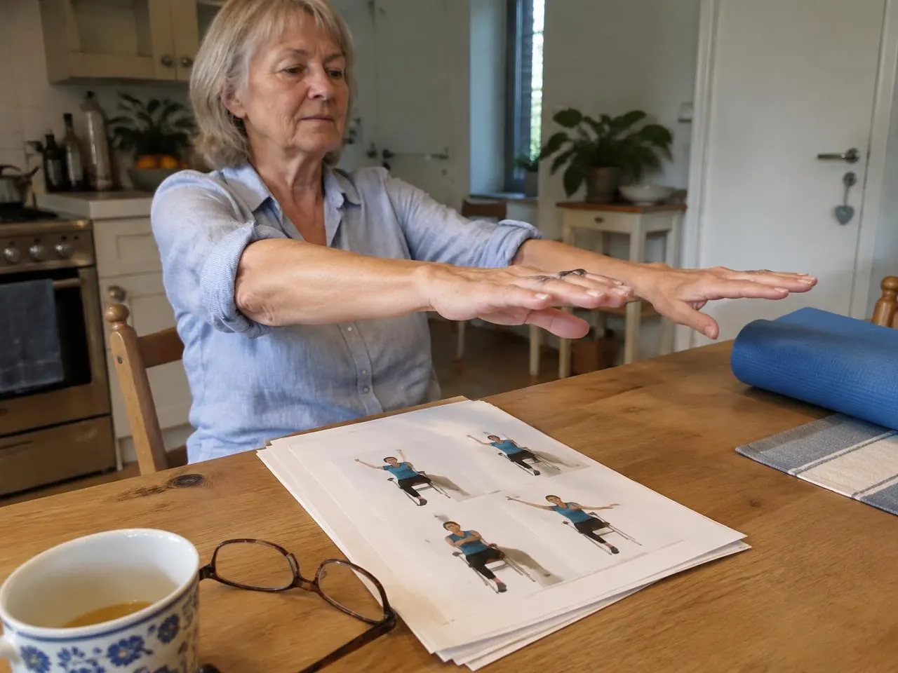 Pratique du Pilates doux à la maison, scène 5