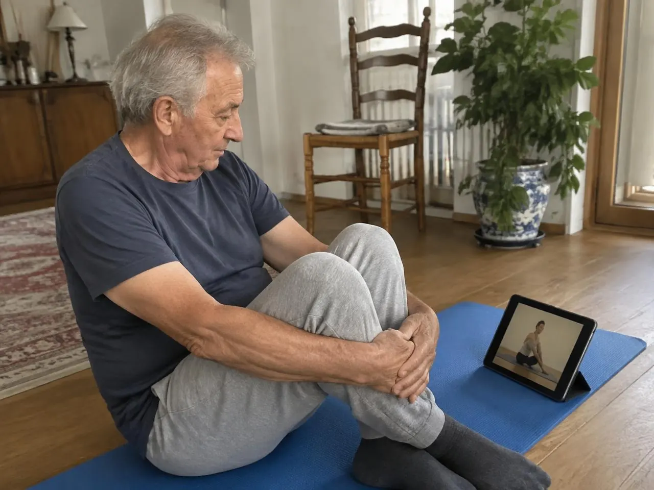 Pratique du Pilates doux à la maison, scène 3