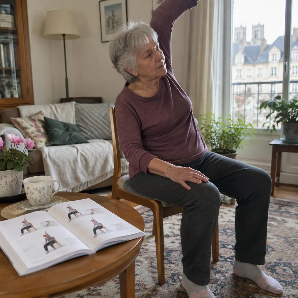 Pratique du Pilates doux à la maison, scène 2